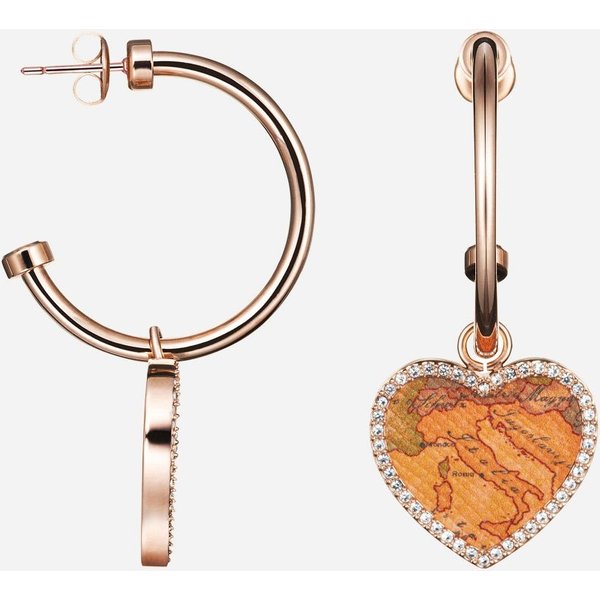 Love Lane Orecchini In Acciaio Con Pendente A Cuore In Pelle-image