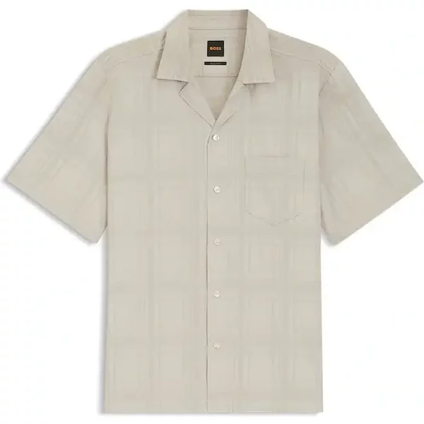 BOSS - Rayer Short Sleeve Relaxed Shirt - Open Grey