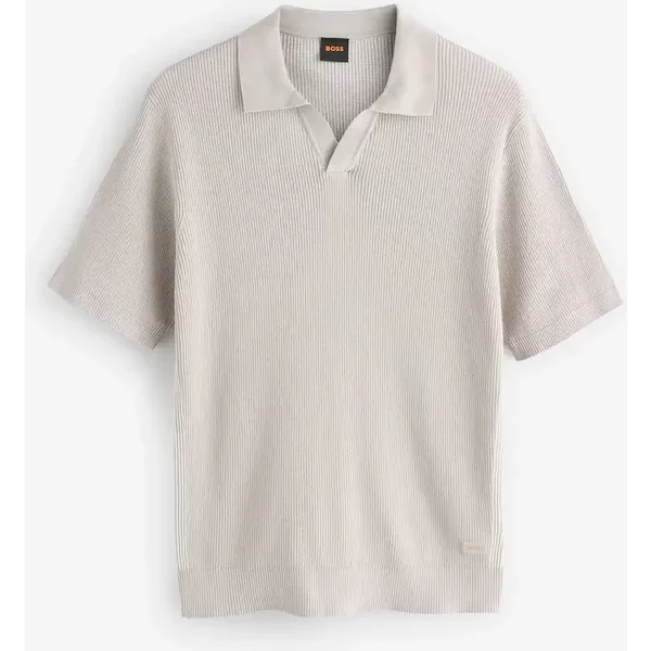 BOSS - Aravolo Knitted Polo Shirt - Open Grey