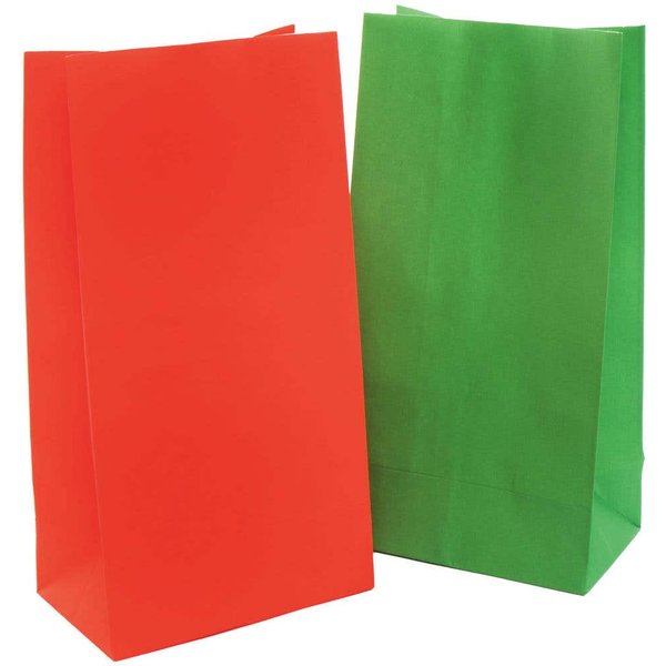 Christmas Party Bags (Pack of 12) Christmas Party Supplies 2 assorted colours - Red & Green