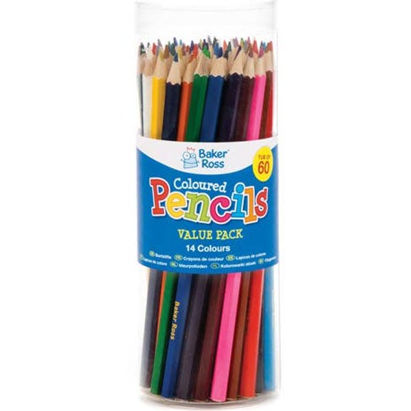 Coloured Pencils Value Pack (Tub of 60) Drawing