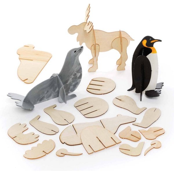 Arctic Animal 3D Woodcraft Kits (Pack of 5) Art Craft Kits
