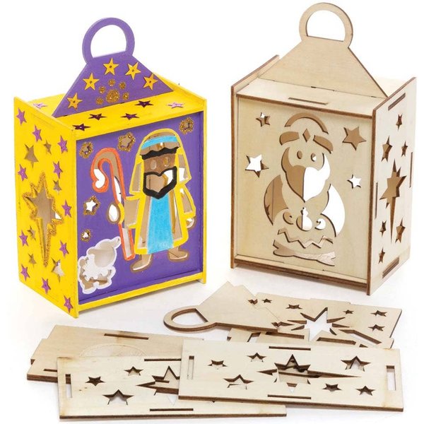 Nativity Wooden Lantern Kits (Pack of 3) Christmas Crafts