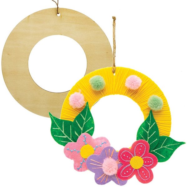 Hanging Wooden Wreaths Blanks - Decorate Your Own (Pack of 6) String Included