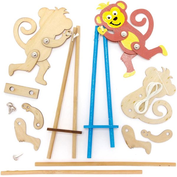 Flipping Monkey Wooden Acrobat Kits (Pack of 3) Art Craft Kits