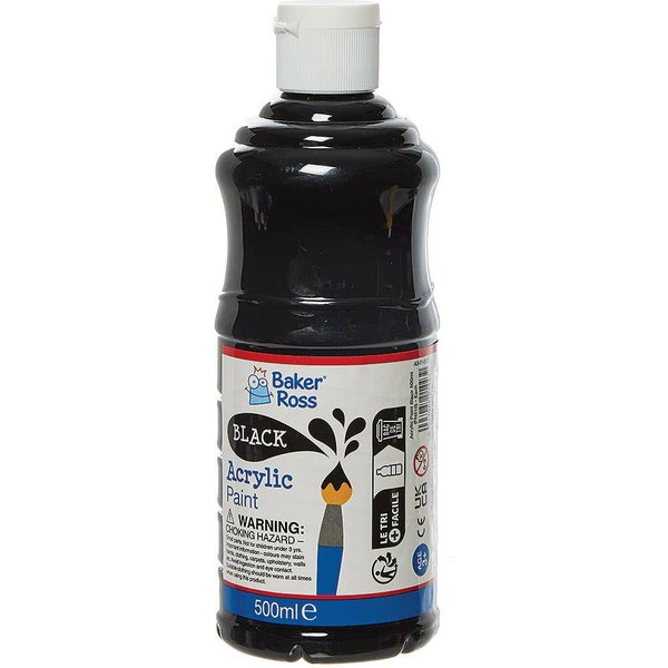 Black Acrylic Paint 500ml (Each) Black