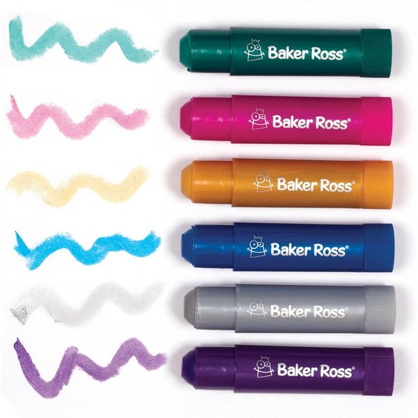 Metallic Solid Poster Paint Sticks (Pack of 6) Art Supplies, Art Materials 6 assorted metallic colours - Gold, Silver, Pink, Purple, Green & Blue