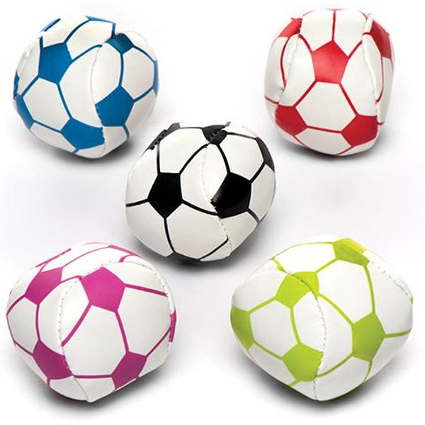 Mini Soft Footballs (Pack of 5) Pocket Money Toys, 5 Assorted Colours - Red, Black, Blue, Purple & Green