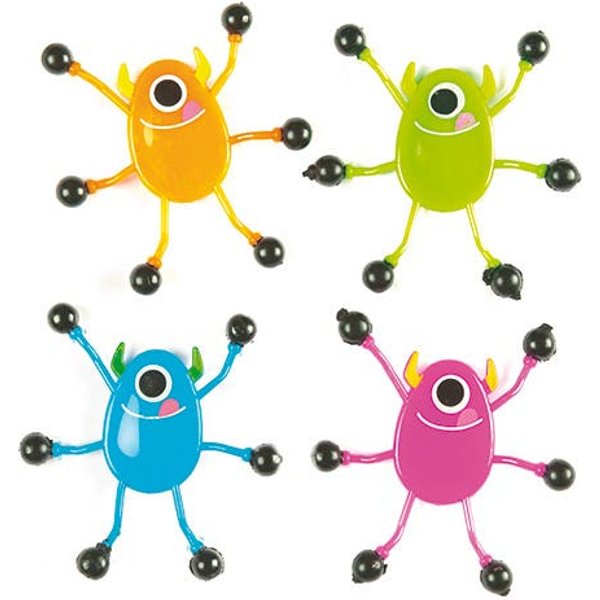 Monster Wall Crawlers (Pack of 6) Halloween Toys Assorted colours