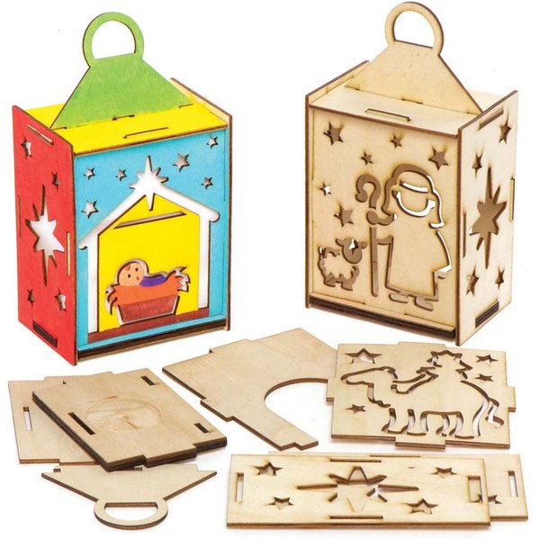 Nativity Wooden Lantern Making Kits (Pack of 3) Christmas Crafts