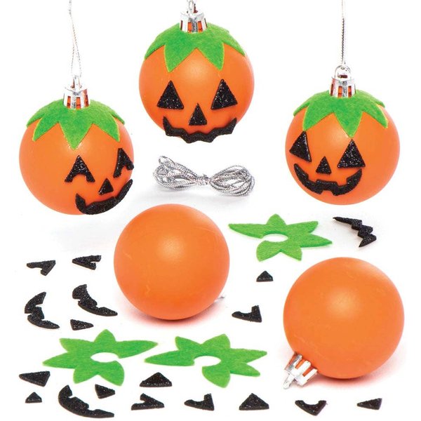 Pumpkin Bauble Decoration Kits (Pack of 6) Halloween Crafts