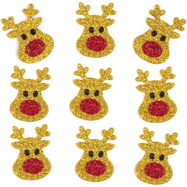 Reindeer Glitter Foam Stickers (Pack of 100) Christmas Craft Supplies