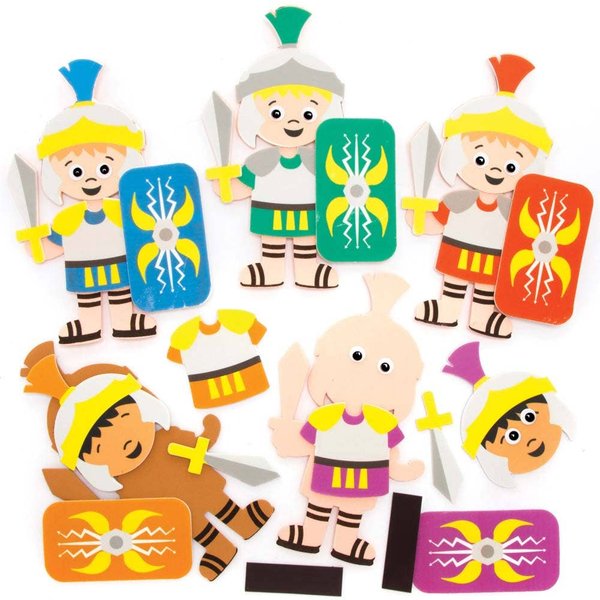 Roman Centurion Mix & Match Magnet Kits (Pack of 8) Art Craft Kits 7 assorted colours - Red, Blue, Orange, Green, Dark Blue, Purple & Dark Green