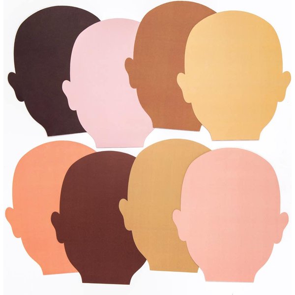 Skin Tone Face Cut-Outs (Pack of 56) Craft Blanks & Bases 8 assorted skin tone colours