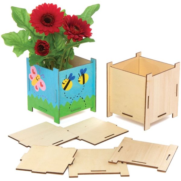 Wooden Flowerpot Kits (Pack of 4) Nature Craft Kits