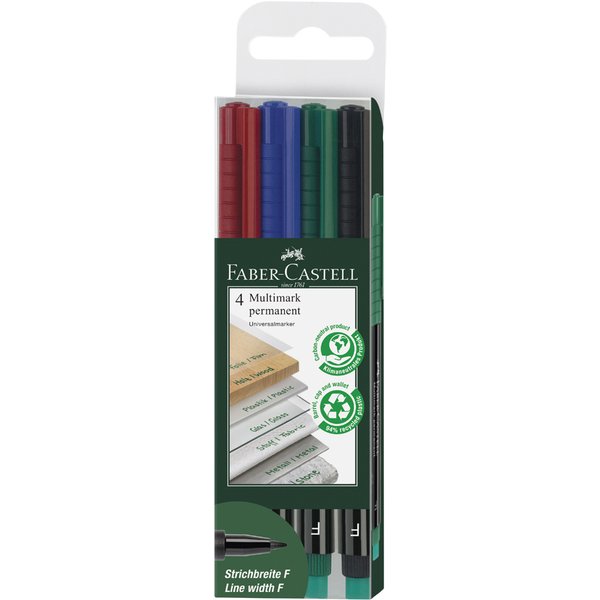 Faber-Castell Permanent-Marker Multimark F, 4Er Etui-image