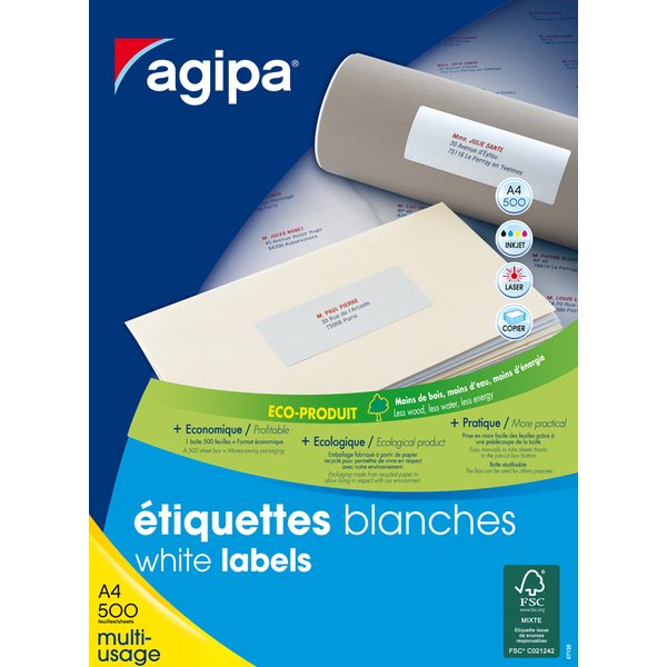 agipa Adress-Etiketten, 105 X 148,5 Mm, Weiß-image