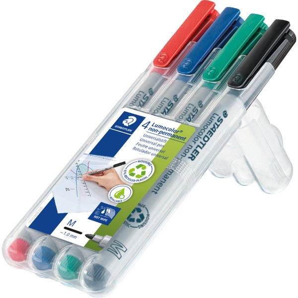STAEDTLER Lumocolor NonPermanent-Marker 316F, 4er Etui