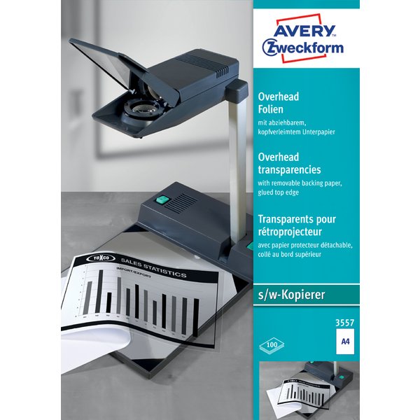 Avery Zweckform Ohp-Folien, A4, Klar, Unbeschichtet-image