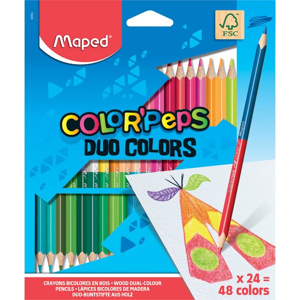 Maped Dreikant-Buntstift COLOR, PEPS DUO, 24er Kartonetui