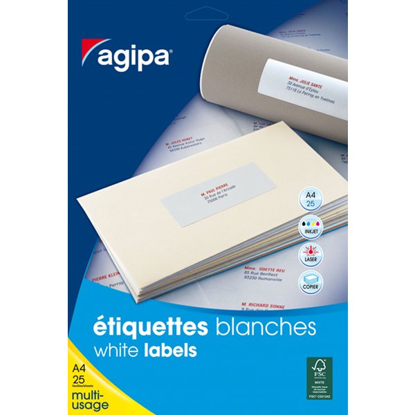 agipa Universal-Etiketten - Kleinpackung, 210 X 297 Mm, Weiß-image