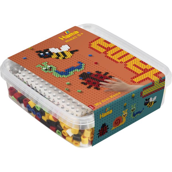 Hama Bügelperlen maxi + Stiftplatte , Krabbeltiere, , in Box