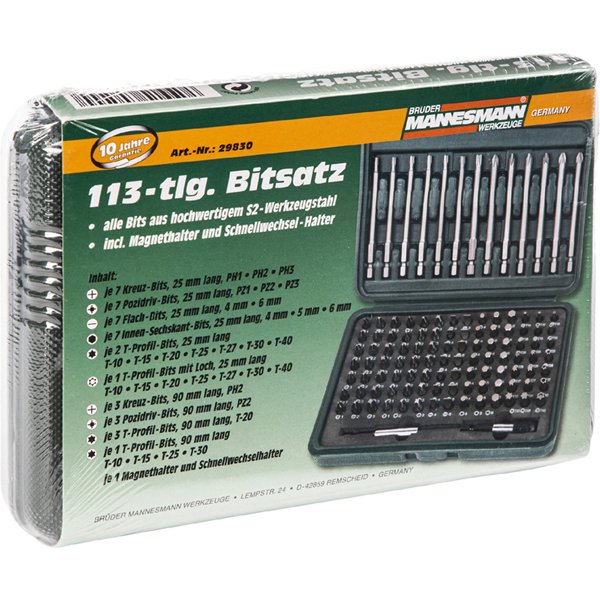 brÜder mannesmann Bit-Satz-Box, 113-Teilig, In Einer Box-image