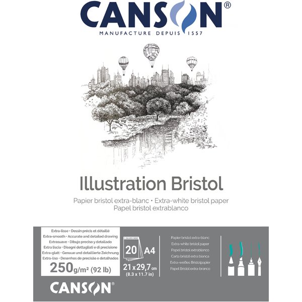 Canson Zeichenkartonblock Illustration Bristol, DIN A4, Weiß-image