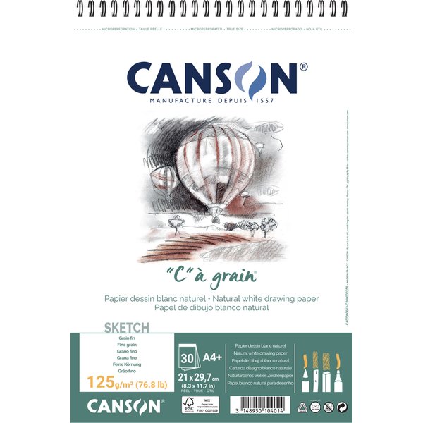 Canson Zeichenpapier-Spiralblock , C, à Grain, A5, 125 G/Qm-image