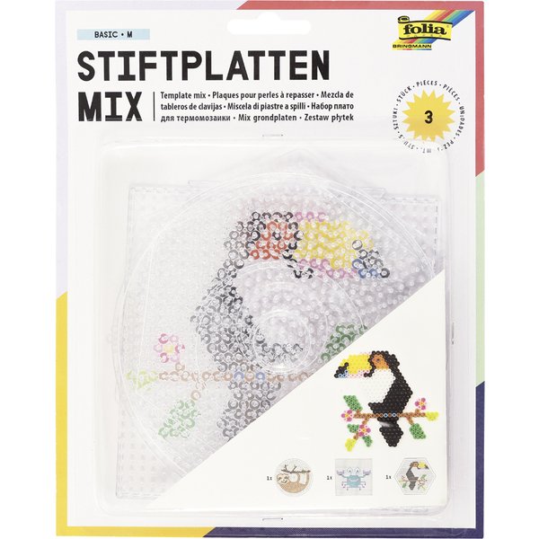folia Bügelperlen Stiftplatten BASIC GROSS, sortiert
