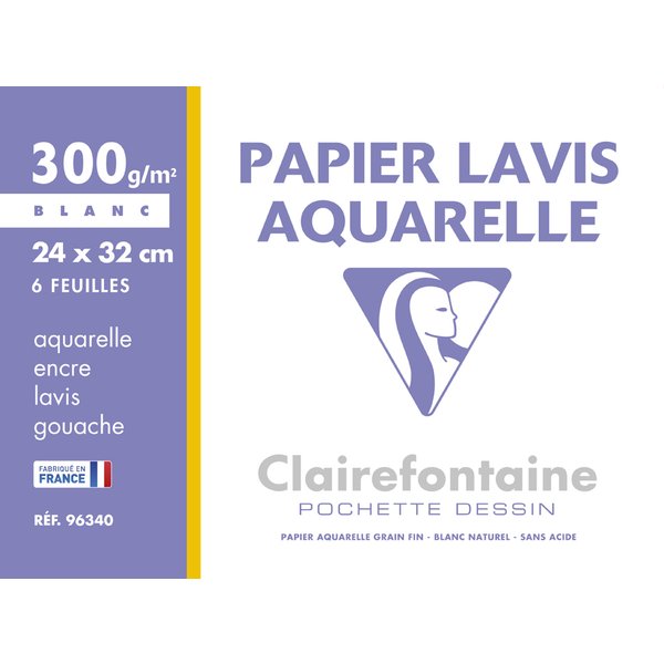 Clairefontaine Zeichenpapier , Lavis Aquarelle, , 240 x 320 mm