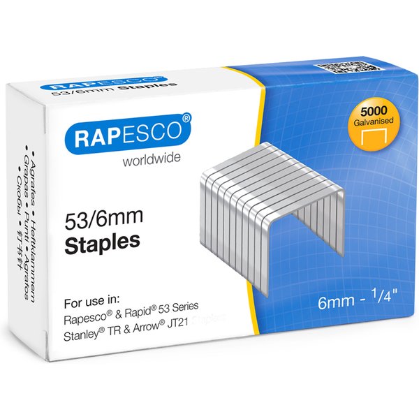 Rapesco Heftklammern 53/6, Verzinkt, 5.000 StüCk-image