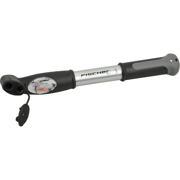 FISCHER Mini-Fahrrad-Luftpumpe, Aluminium, für alle Ventile