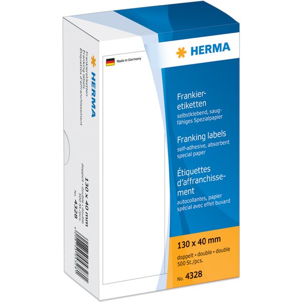 HERMA Frankier-Etiketten, 163 x 45 mm, doppelt, weiß