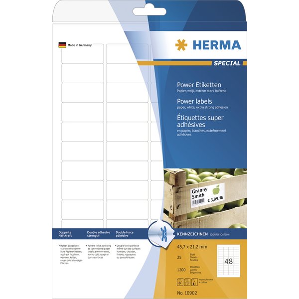 Herma Power Etiketten Special, 105 X 48 Mm, Weiß-image