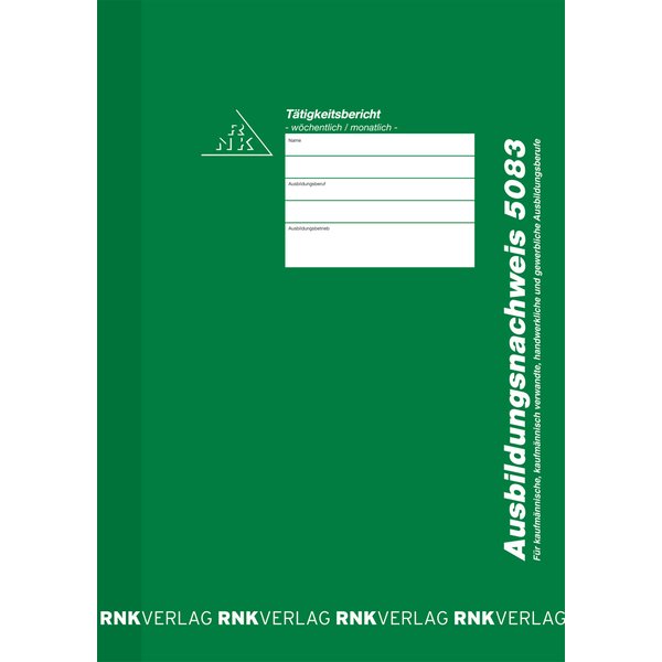 RNK Verlag Ausbildungsnachweis-Heft, wöchentlich/monatlich