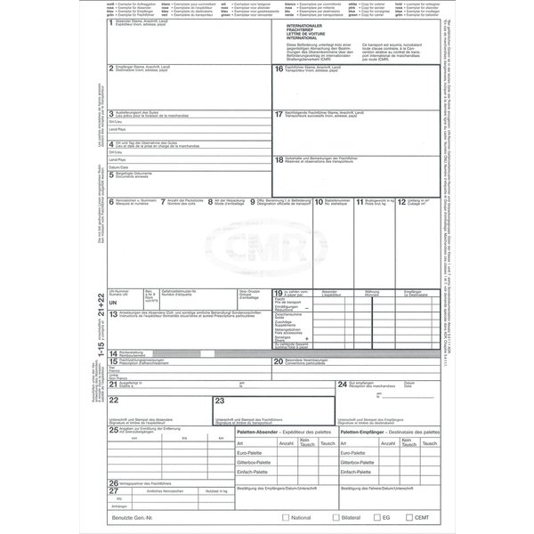 RNK Verlag Vordruck , Internationaler Frachtbrief (CMR),