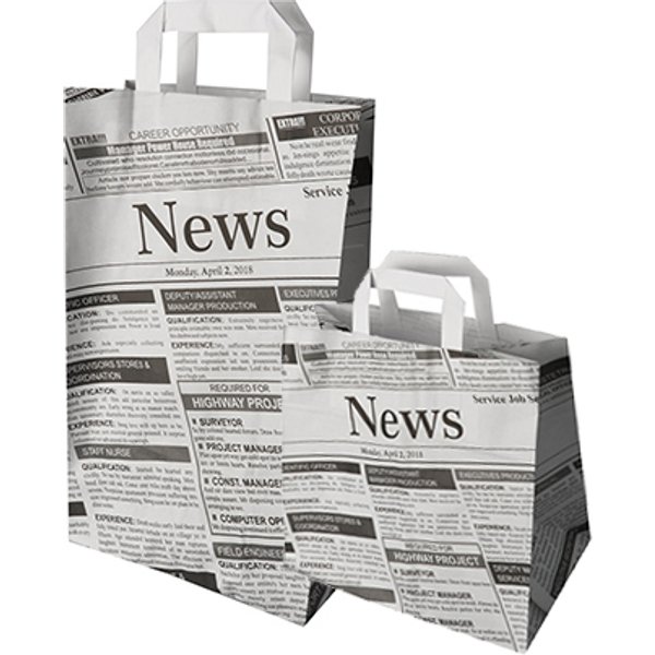 PAPSTAR Tragetasche , Newsprint, , 220 x 100 x 360 mm