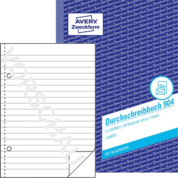 AVERY Zweckform Formularbuch , Durchschreibbuch, , A5, liniert