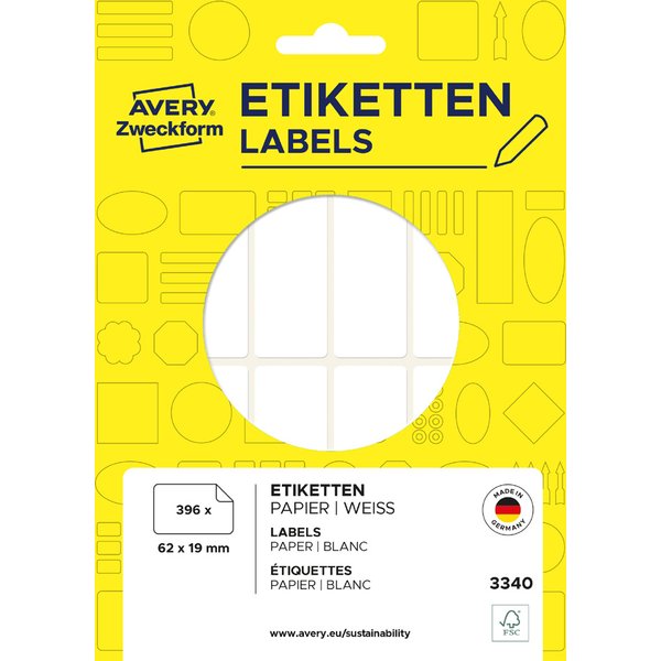 AVERY Zweckform Vielzweck-Etiketten, 18 x 12 mm, weiß, FP