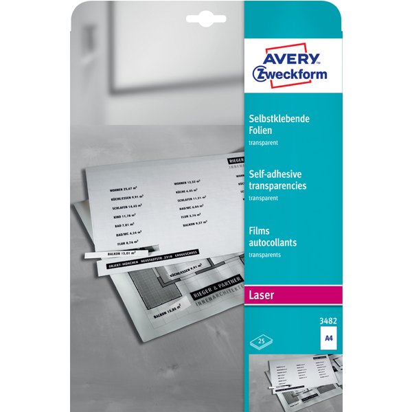 Avery Zweckform Laser/Kopier-Folien A4 Transparent, 25 StüCk-image