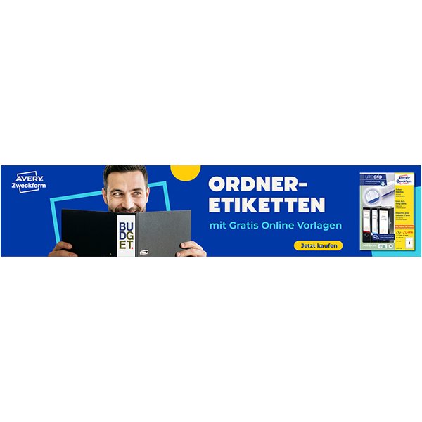 AVERY Zweckform Ordnerrücken-Etiketten, 61 x 297 mm, gelb