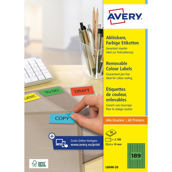 Avery Zweckform Mini-Etiketten, 45,7 X 21,2 Mm, Gelb-image