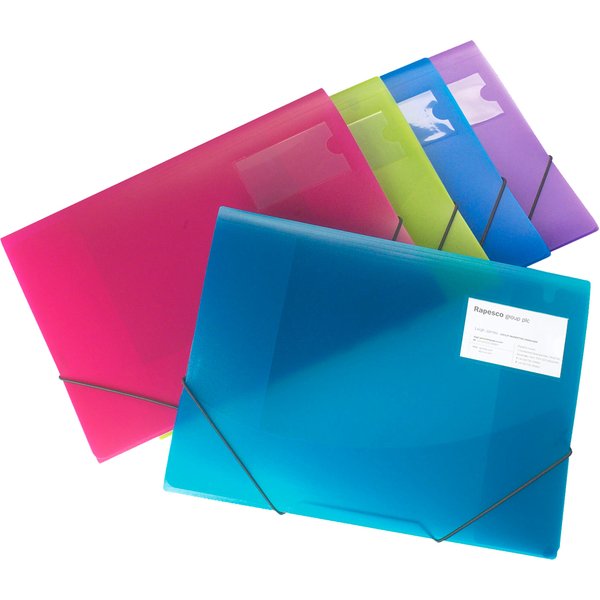 RAPESCO Eckspannermappe, DIN A4+, PP, transparent sortiert
