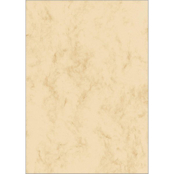 sigel Marmor-Papier, A4, Feinpapier, 90 g/qm, beige