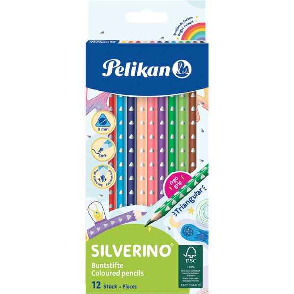 Pelikan Dreikant-Buntstifte Silverino DüNn, 12Er Kartonetui-image