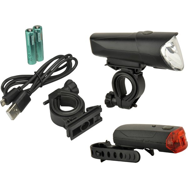 FISCHER Fahrrad-LED-Beleuchtungs-Set 40/20/10 Lux