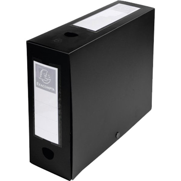 EXACOMPTA Archivbox mit Druckknopf, PP, 100 mm, schwarz