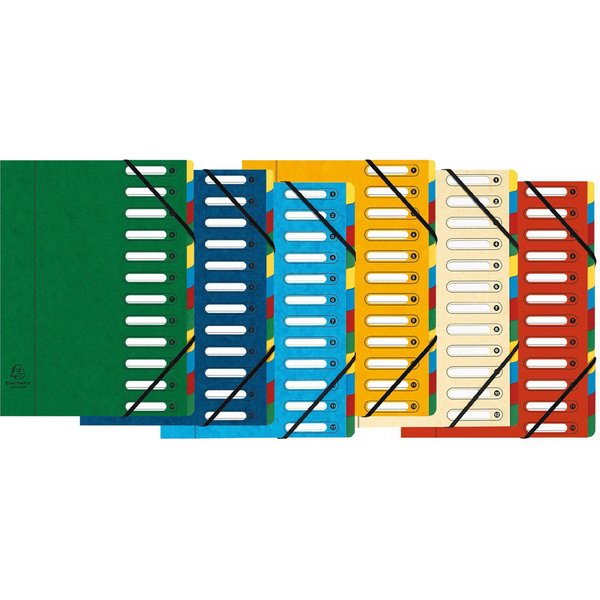 EXACOMPTA Ordnungsmappe Harmonika, Karton, 6 Fächer, farbig