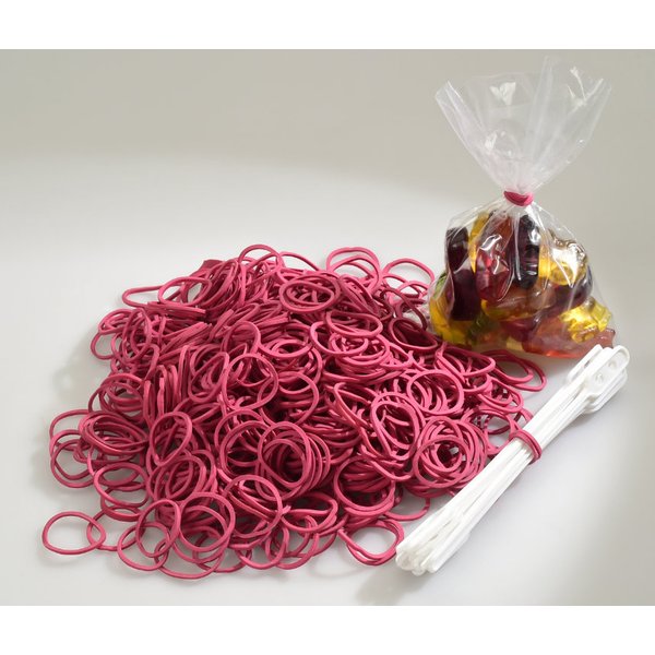 dm-folien Gummiringe im Beutel, rot, 100 mm, Großpackung